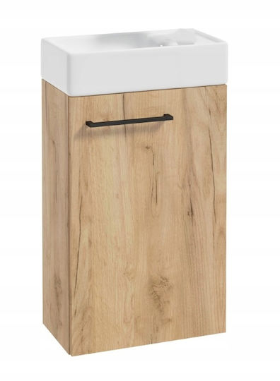 Deftrans Badezimmer Waschtisch-Einheit M40xB22xH60cm Craft Eiche