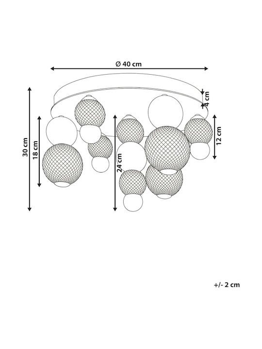 Beliani Ceiling Light Gold with Integrated LED