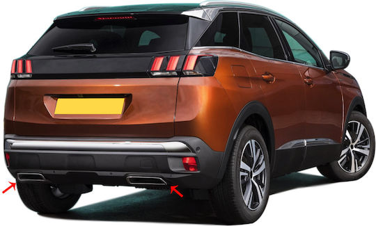 Хромирани накрайници за ауспух Peugeot 3008 SUV от 2016 до 2023