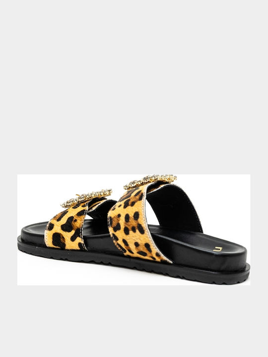 Damen Flache Sandalen Braun