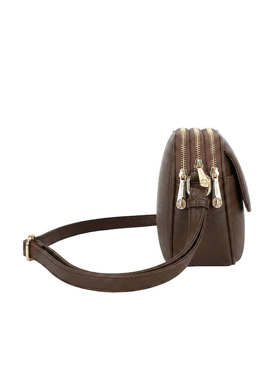 Gallantry Women's Multi-pocket Crossbody Handbag Discreet Flap Brown