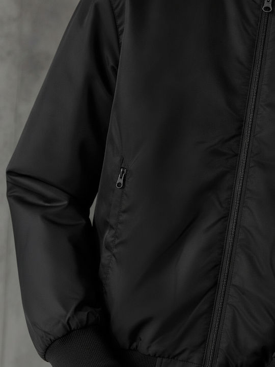 Herren Jacke Bomber Wasserdicht und winddicht Schwarz