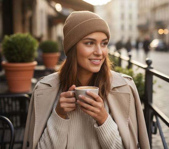 B43R Beanie Căciulă Pentru Bărbați În Culoare Bej