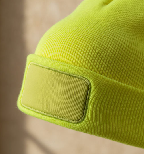 Knitted Beanie Cap Fluorescent Yellow
