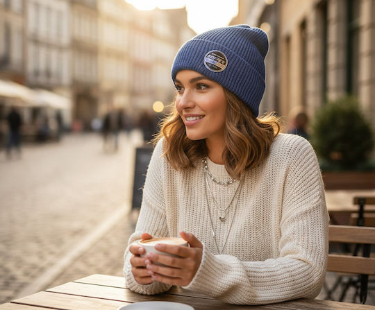 Beanie Männer Beanie mit Rippstrick Azure