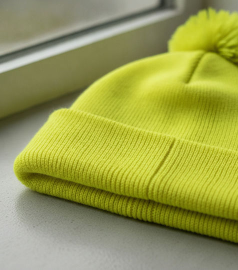 Knitted Beanie Cap Yellow