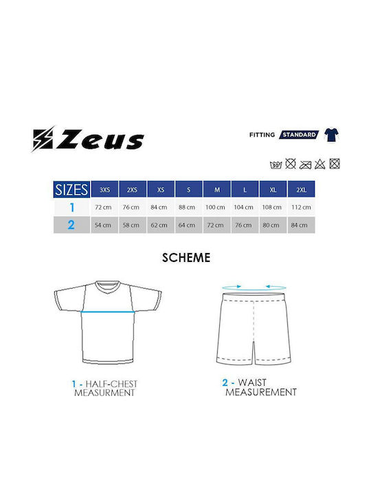 Zeus Kit Omega Herren Sportset Rot Grün Polyester V-Ausschnitt Jersey & Shorts