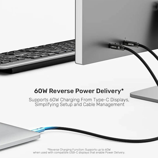 Unitek Uc Usb-c Fiber Optic 8k Cable 10gbps 60w Pd 15.0m C14178a-15m