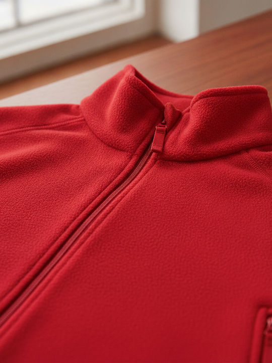 Ανδρική Ζακέτα Fleece Κόκκινη