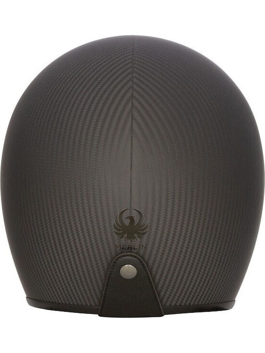 Merlin Blackbird Matt Carbon Каска за мотор Jet ECE 22.06