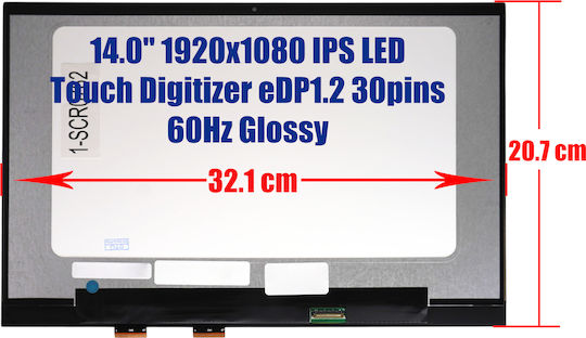 14" Touch IPS LED 60Hz 1920x1080 Glossy Laptop Screen for Asus Vivobook Tp470 1-SCR0762