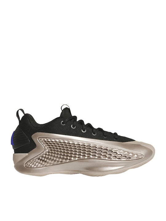 Anthony Edwards 1 Low Basketball Shoes Champagne Metallic Core Black Lucid Blue