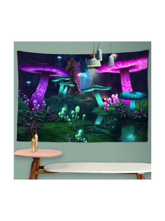 FRIPIA Декоративен Гоблен Fantasy Гигантски Ръчно Изработен Черен от Текстил 150x130cm