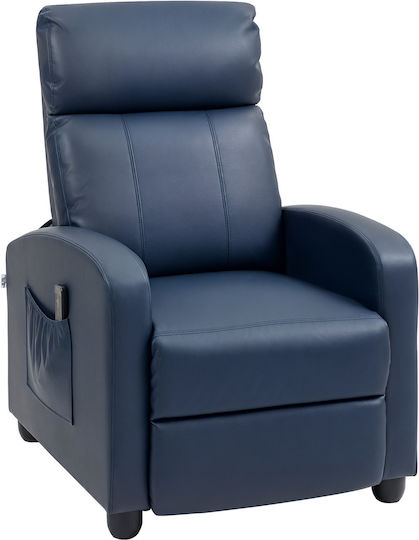 Scaun De Relax Masaj Cu Puf Albastru Închis 68x88x98cm