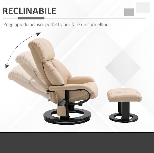 Scaun De Relax Masaj Cu Puf Crem 76x80x102cm