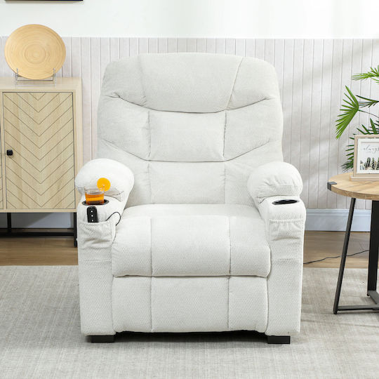 Relax Sessel mit Fußhocker Beige