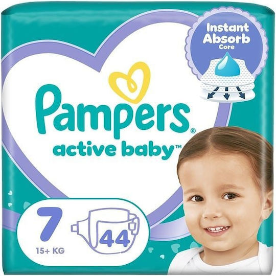 Pampers Tape Diapers Active Baby Jumbo Pack No. 7 for 15+ kgkg 44pcs
