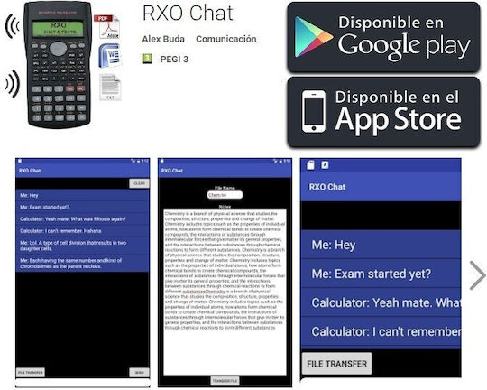 RXO Scientific Calculator V6.0 + AI ChatGPT Text Display Chat Bluetooth Connection Monitoring Accessory Blue