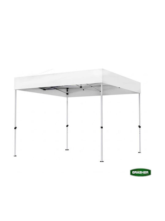 Grasher Gazebo Pliabil De Grădină Alb 3x3m