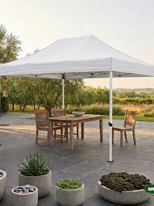 Grasher Gazebo Pliabil De Grădină Alb 3x4.5m