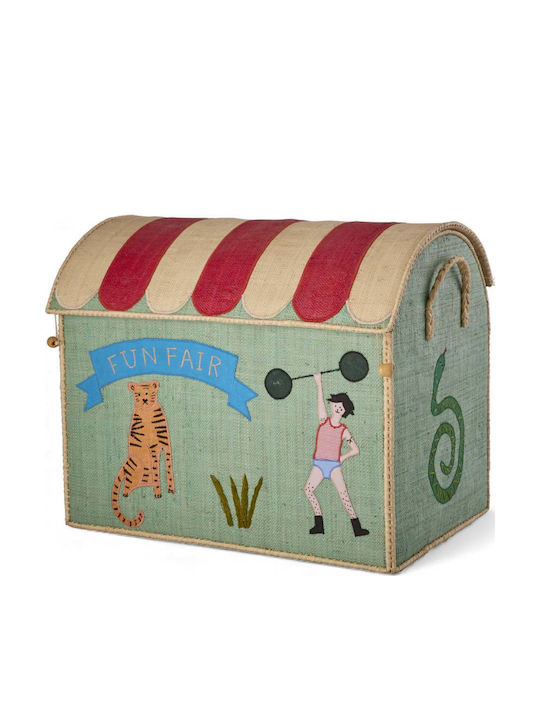 Rice Children's Storage Box Made of Green Fabric