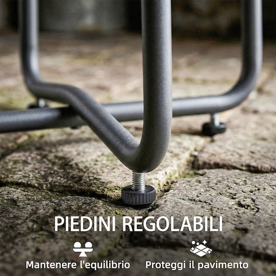 Metal Table for Small Outdoor Spaces Natural Wood 48x48x51cm