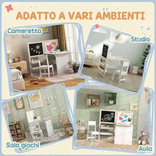 Kids Table Set with Chairs for Painting Plastic Black Aiyaplay