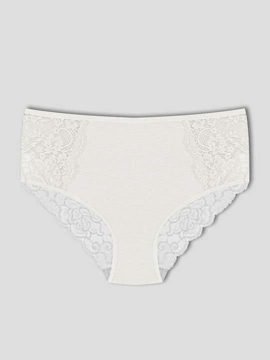 Baumwolle Hohe Taille Damen-Slips 3-Pack mit Spitze Burgundisch