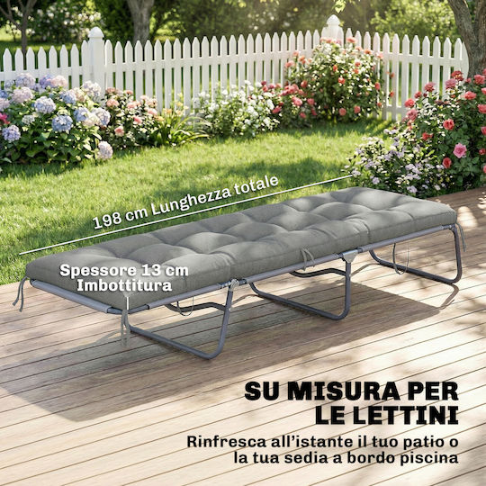 Outsunny Pernă pentru pat de soare cu Spătar Gri Deschis 65x198cm