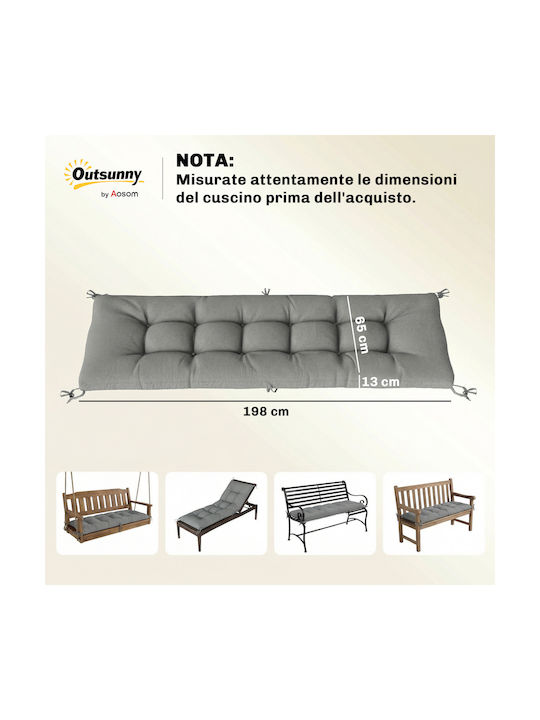 Outsunny Μαξιλάρι Ξαπλώστρας με Πλάτη Ανοιχτό Γκρι 65x198εκ.