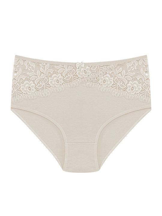 Baumwoll Hohe Taille Damen-Slips MultiPack mit Spitze Baumwoll