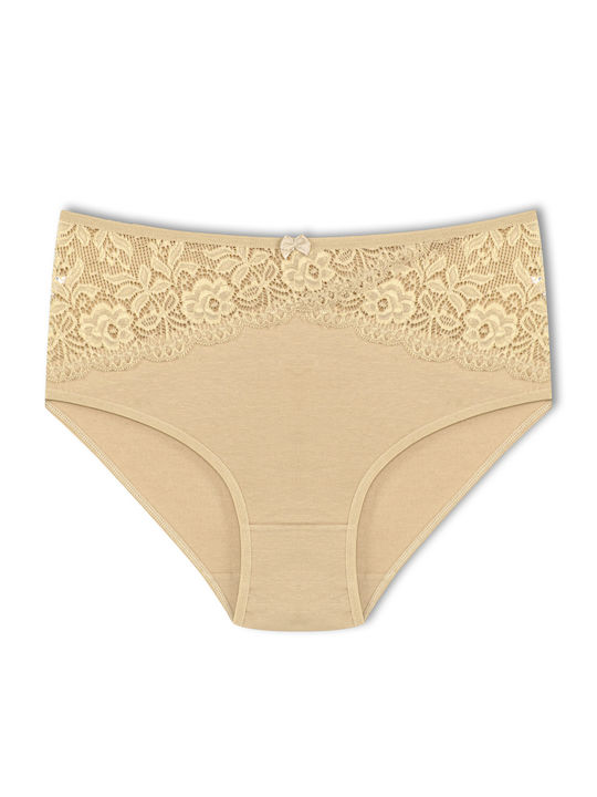 Baumwoll Hohe Taille Damen-Slips MultiPack mit Spitze Baumwoll