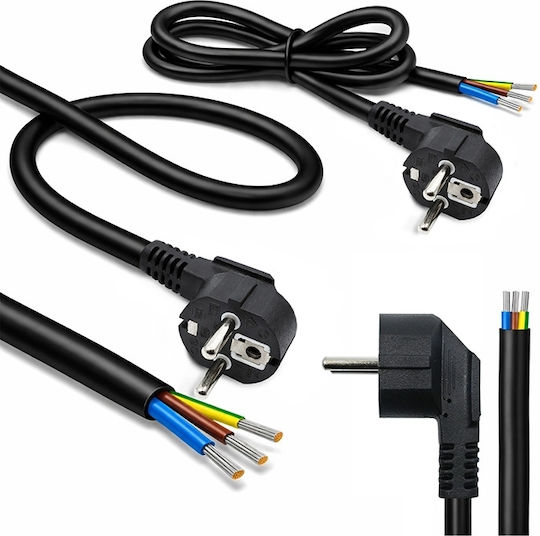 Qoltec Power Cable Angled Schuko Cee 7/7 Plug E F Copper Stripped Soldered 3x1.50 Mm² 1.8 M