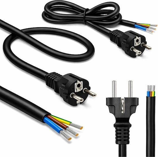 Qoltec Cablu De Alimentare Schuko Cee 7/7 E F Cupru Cu Miezuri Dezizolate Solderate 3x1.50 Mm² 1.8 M