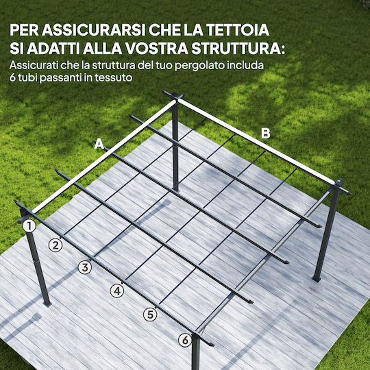Outsunny Awning Fabric Gray 3x3m