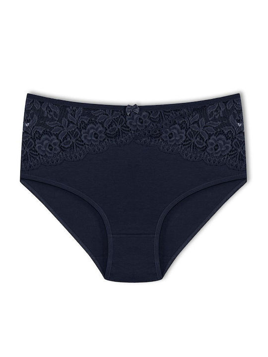 Hochtaillierter Damen-Slip mit Spitze Baumwolle