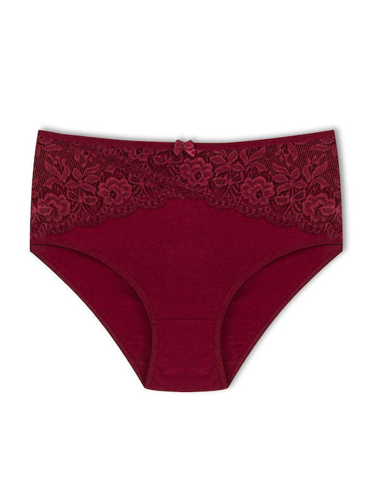 Baumwoll Hohe Taille Damen-Slip mit Spitze