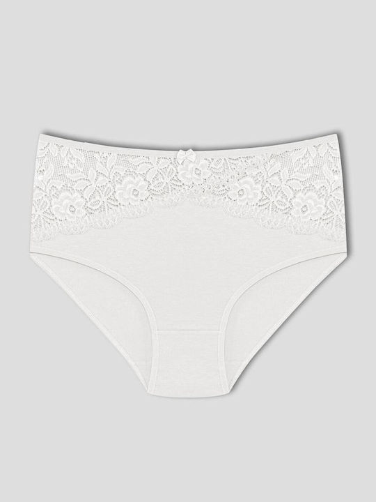 Baumwolle Hohe Taille Damen-Slips MultiPack mit Spitze Große Größe