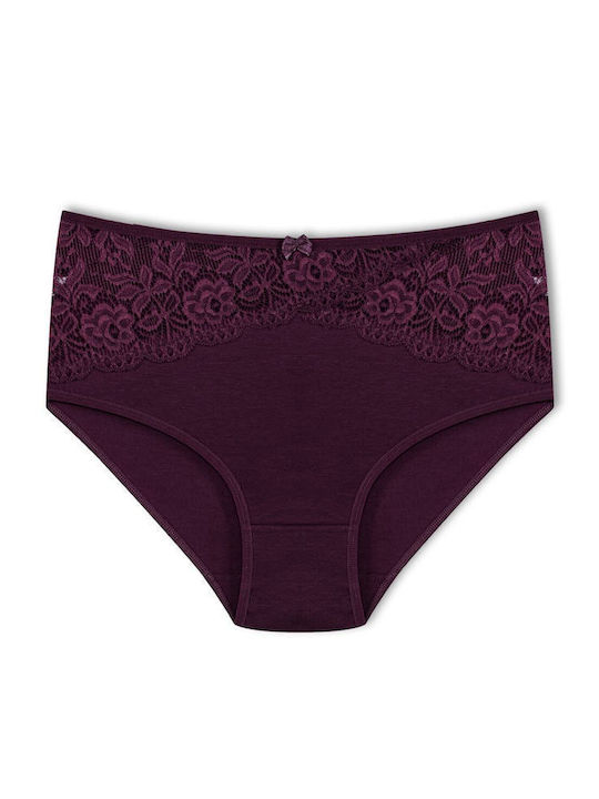 Baumwolle Hohe Taille Damen-Slips MultiPack mit Spitze Große Größe