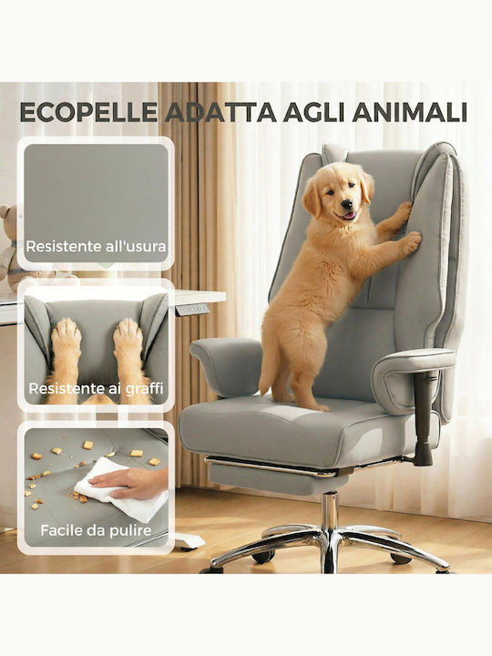 HomCom Scaun de birou Gri deschis