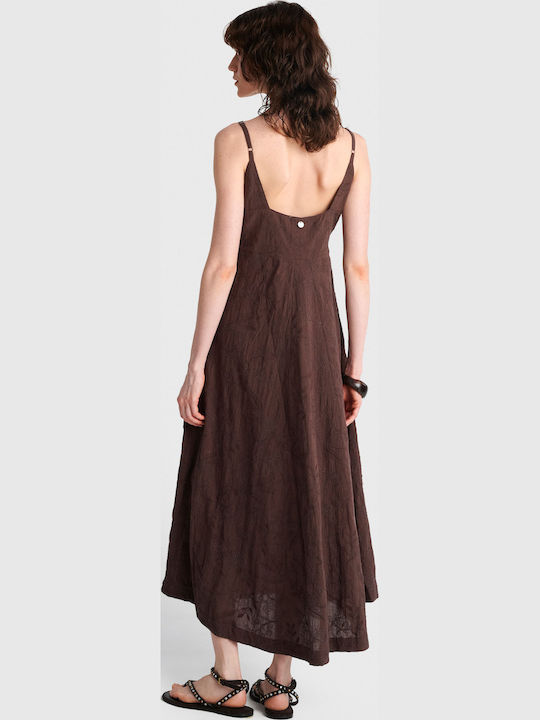 Sommer Maxi Damenkleid Braun