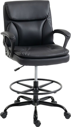 HomCom Scaun de birou Negru