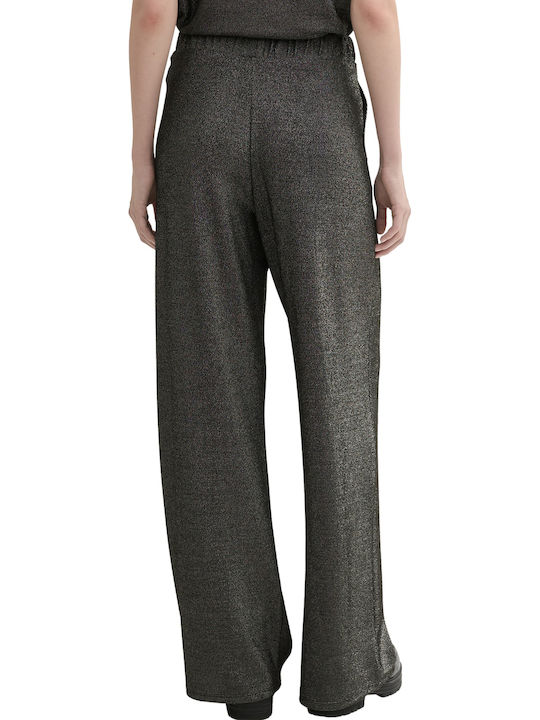 Women's Fabric Trousers Black Glitter