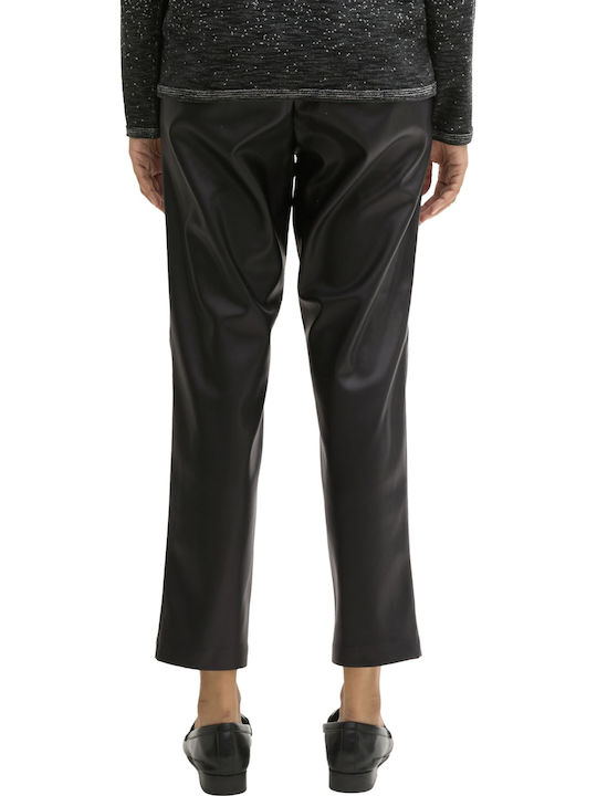 Pantaloni Dama Din Piele Negru Intens