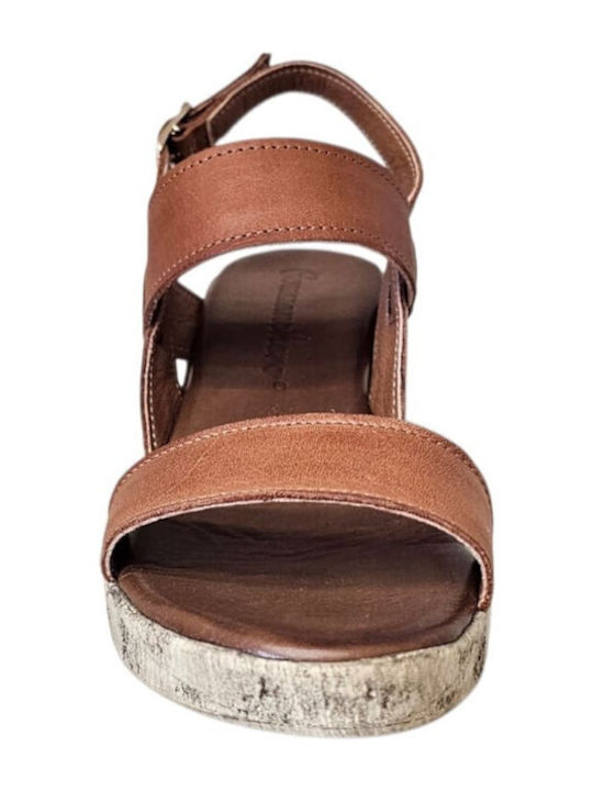 Leather Sandals Tabac Brown