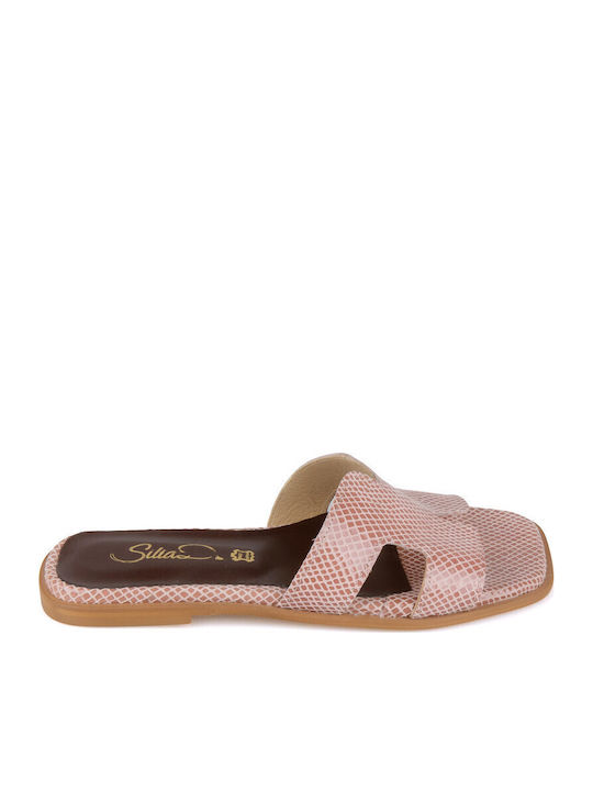 Leder Flache Sandalen Für Damen Rosa