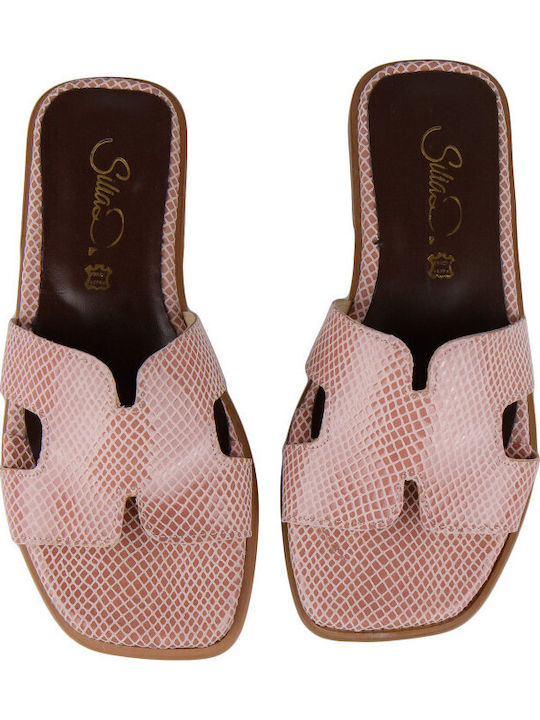 Leder Flache Sandalen Für Damen Rosa