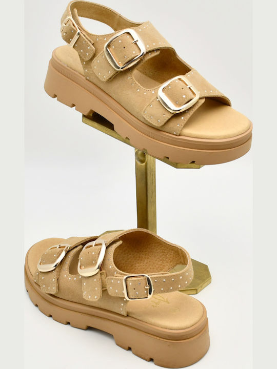 Women's Flat Sandals Flatforms Beige