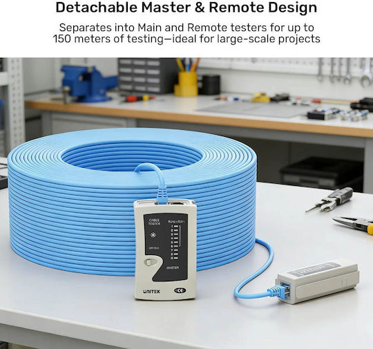 Unitek OT140AGY01 Tester Καλωδίων Δικτύου RJ45 / RJ11