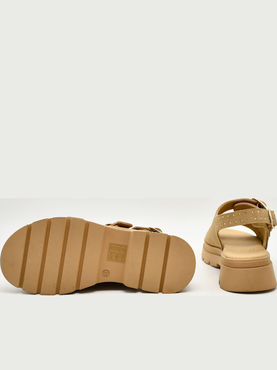 Women's Flat Sandals Flatforms Beige